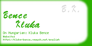 bence kluka business card